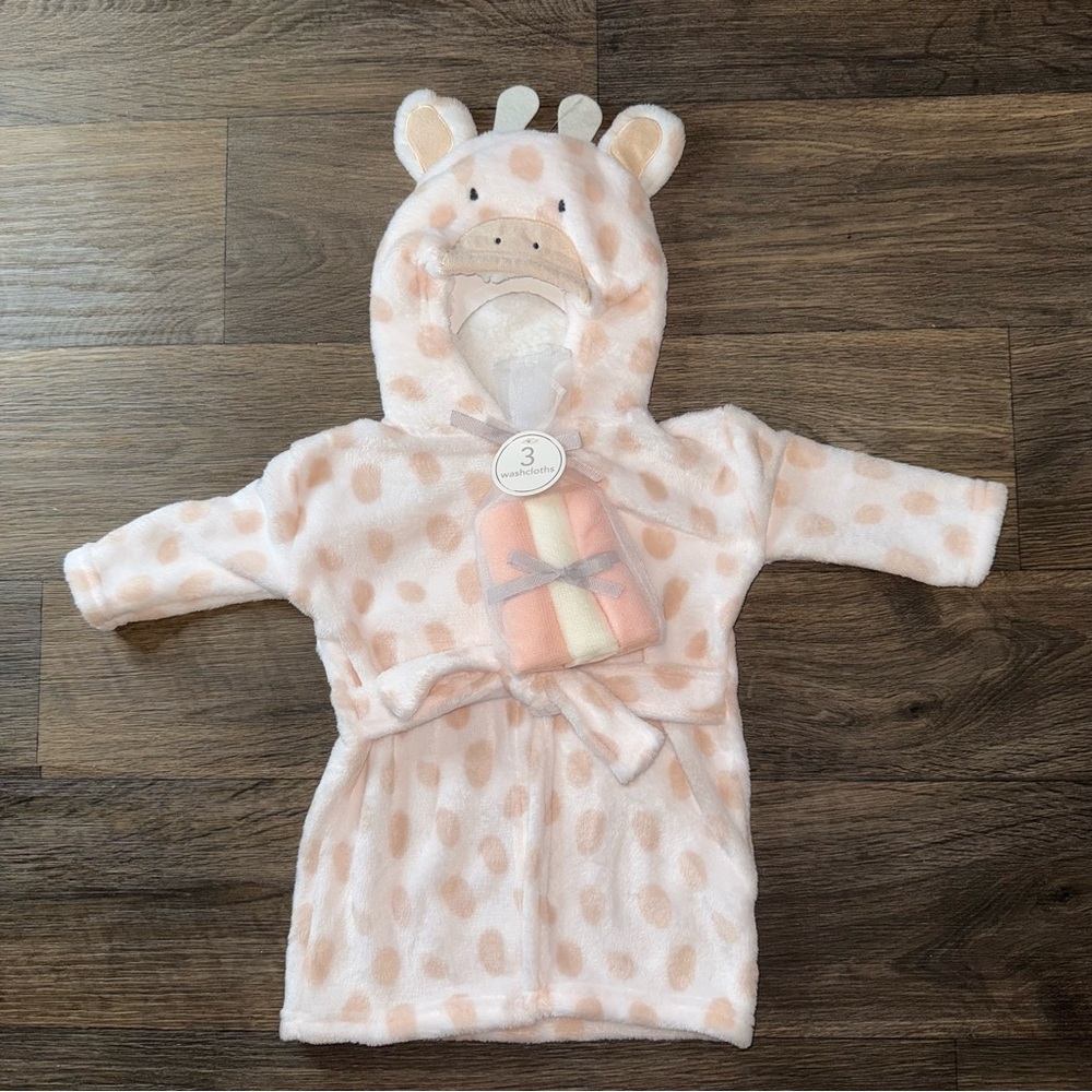 Luxurious Pink Pajama Robe for Relaxation W/Washcloth Set